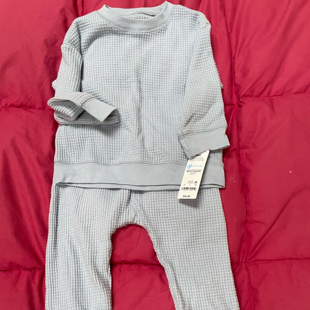 Carters Cozy Kids Pajama Set in Light Gray